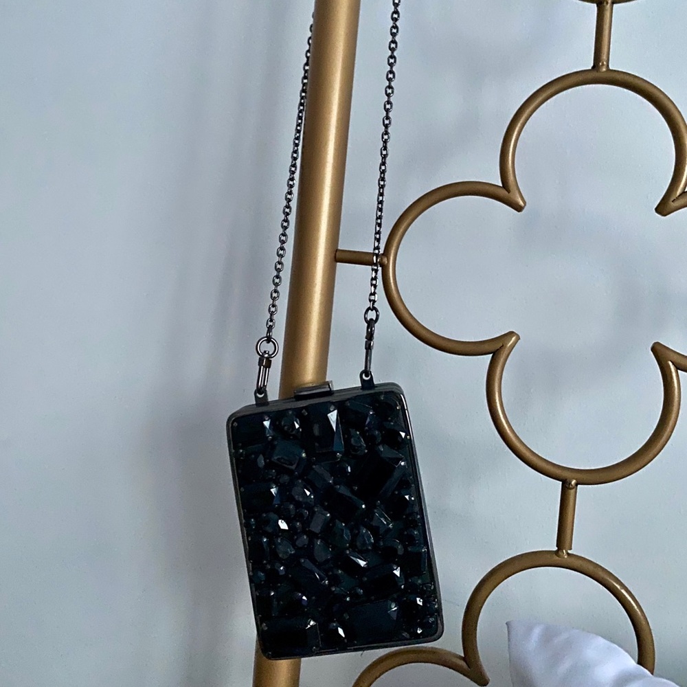 Tory Burch Black Crystal Adele Hardshell Clutch - image 8